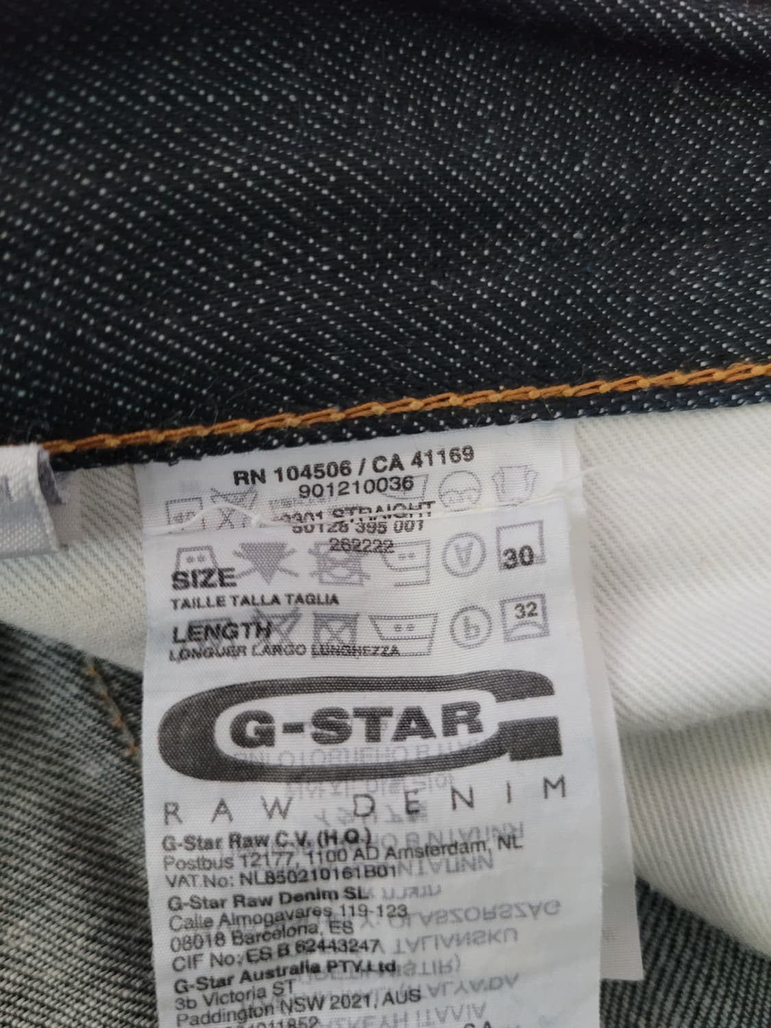 지스타로우 Gstarraw. 3301 스트레이트 반코팅진. 30사이즈 상품이미지5