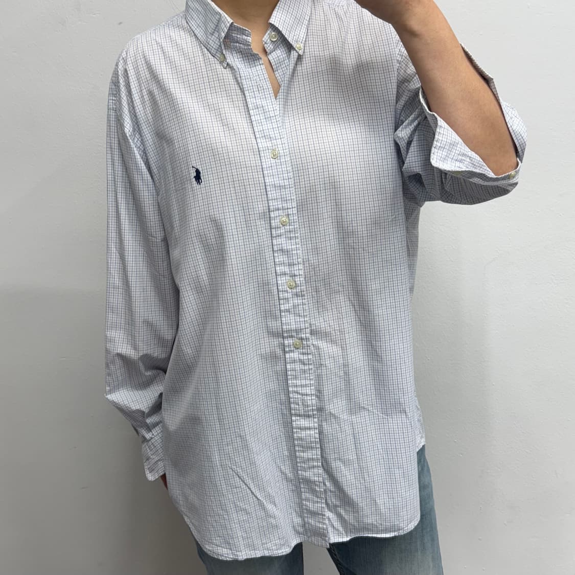 [XXL] 랄프로렌 블루 잔체크 셔츠 상품이미지2