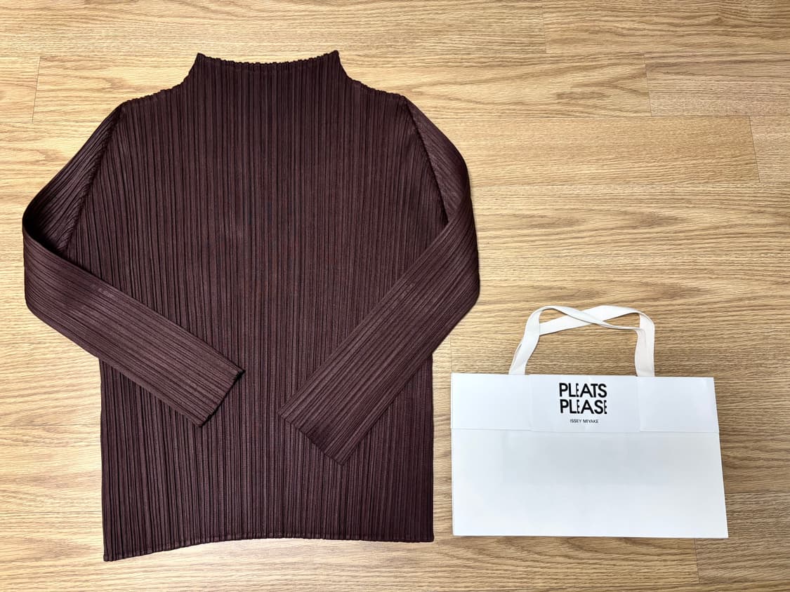 플리츠플리즈 베이직 긴팔 브라운 3사이즈 / 55-55반 상품이미지1