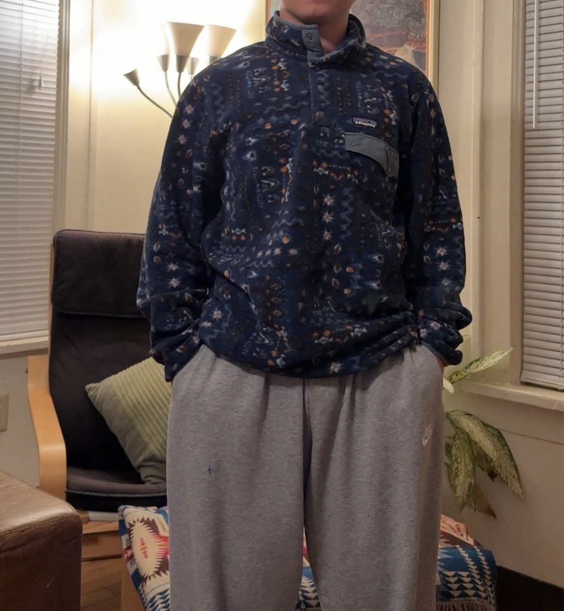 20s 파타고니아 신칠라 스냅-T 네이비/패턴 상품이미지1