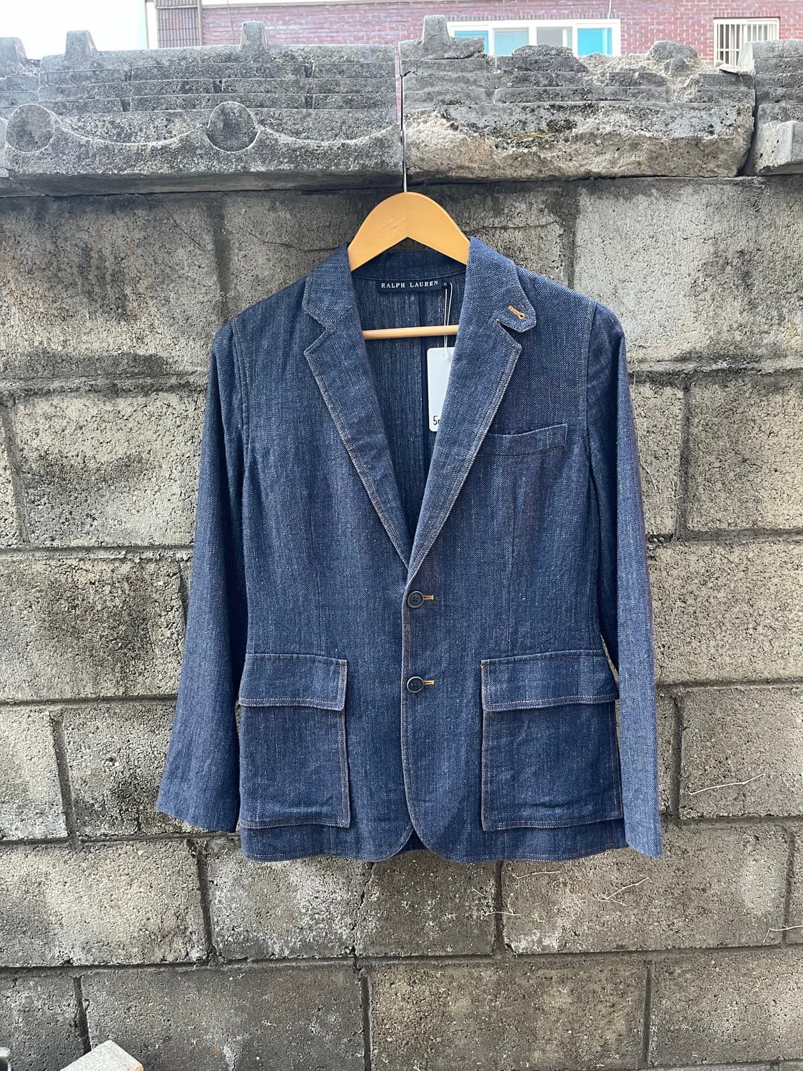 빈티지 Ralph Lauren 블루 라벨 워시드 데님 블레이저 자켓  상품이미지1