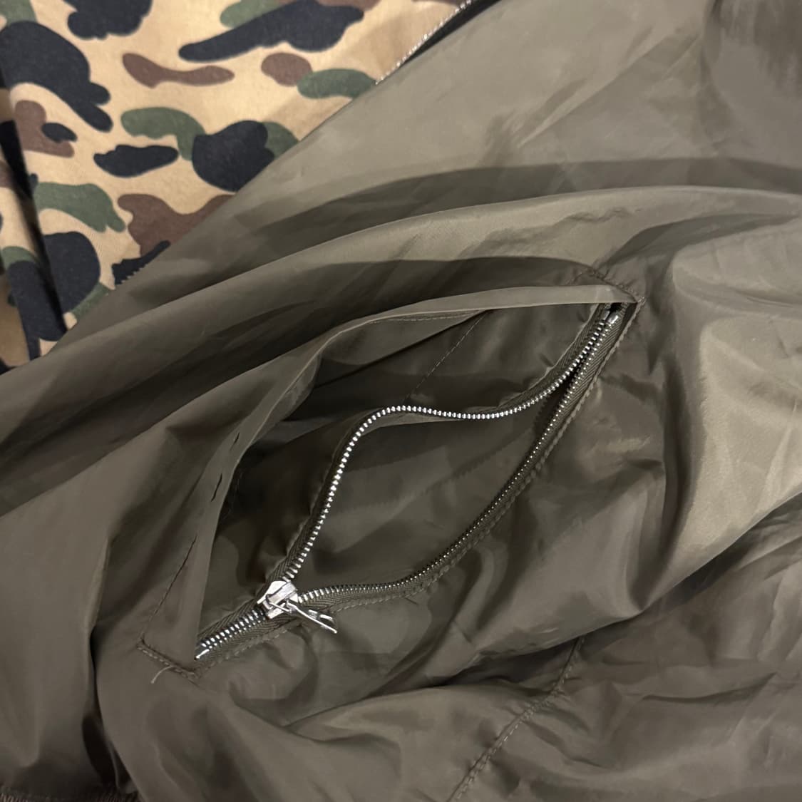 베이프 1st 카모 안감 후드 바람막이 M 상품이미지5