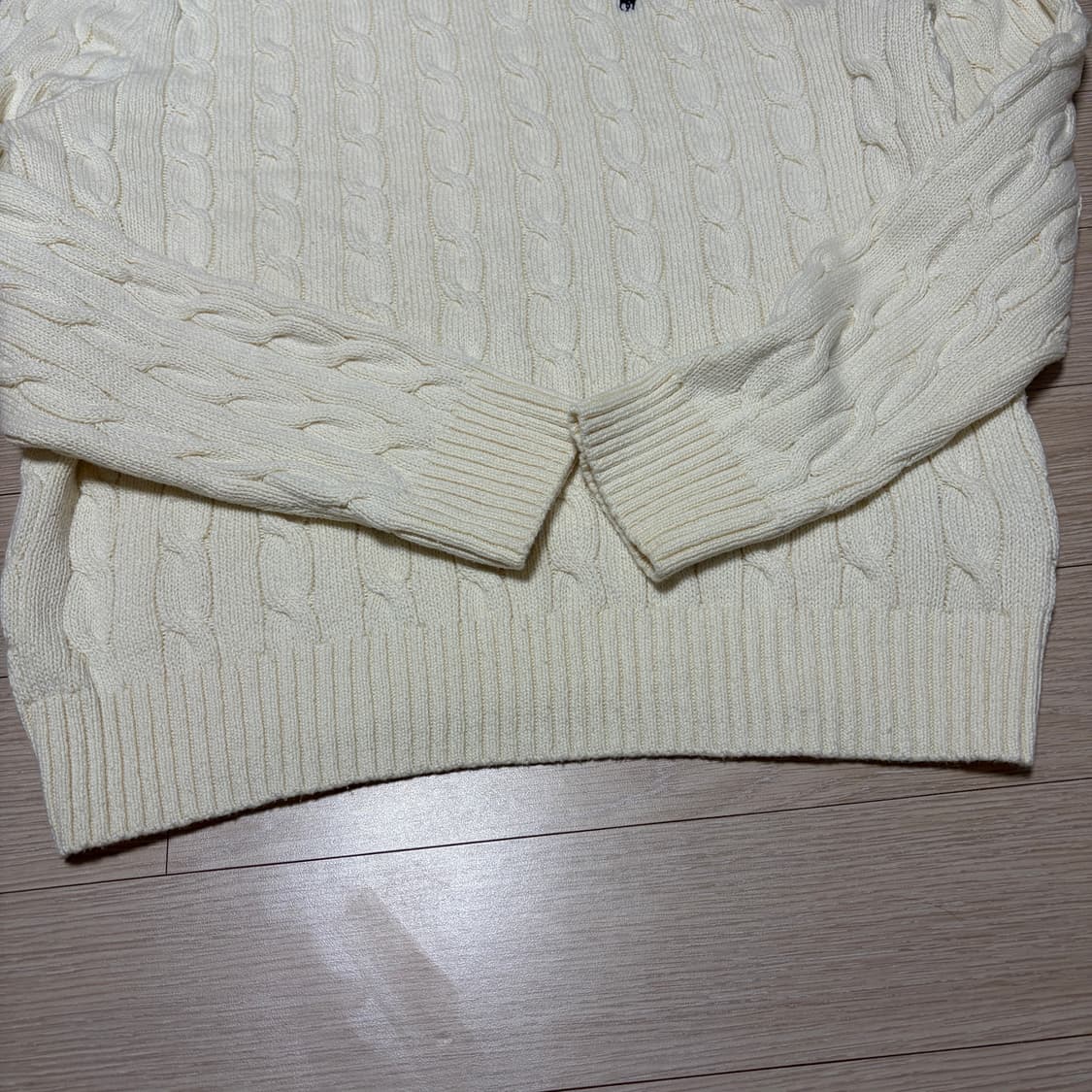 폴로 랄프로렌 아이보리 크림 케이블 니트 스웨터 상품이미지4