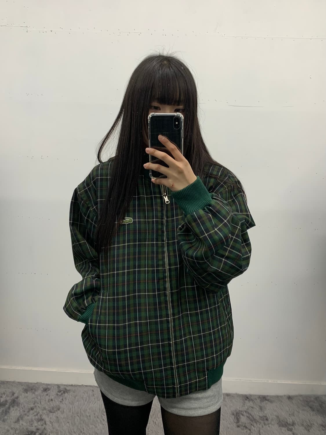 라코스테 90s 체크 봄버 상품이미지1