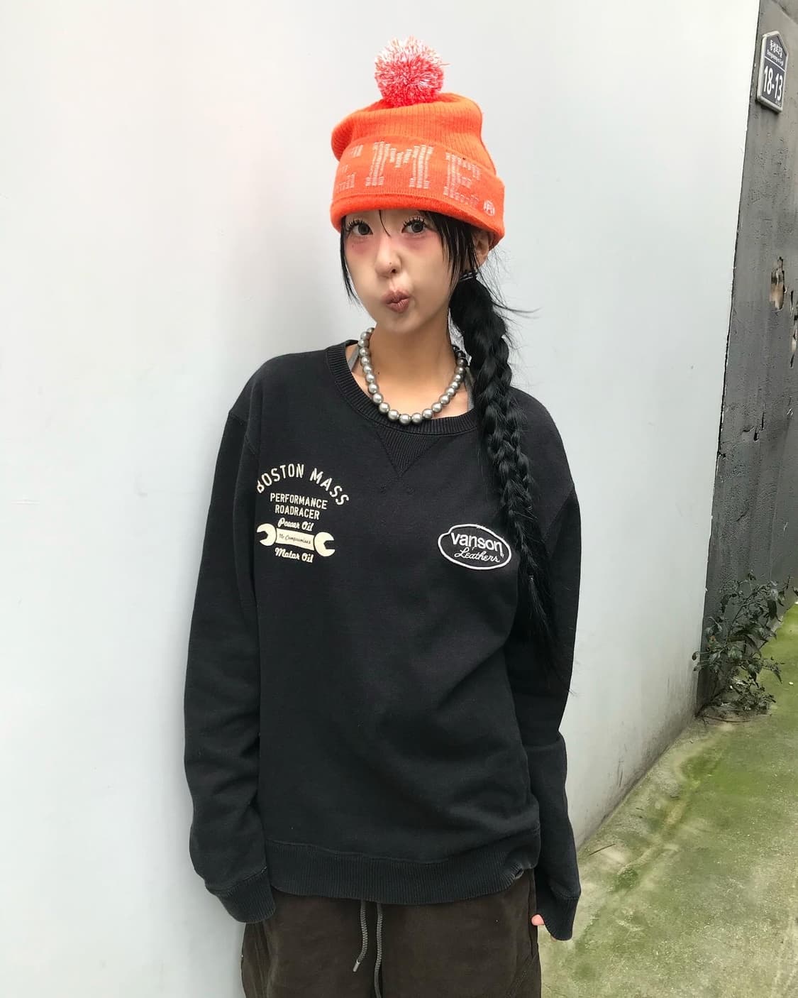 Vanson Skull Embroidery Sweatshirts 상품이미지2