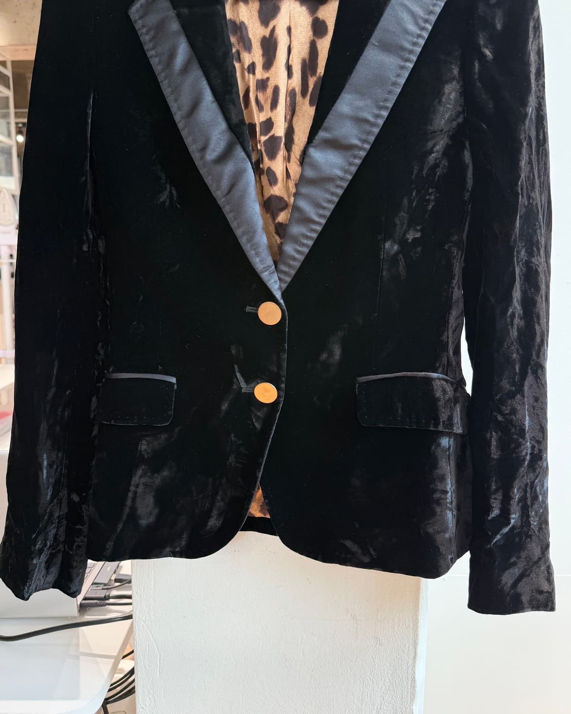 돌체앤가바나 블랙 벨벳 노치드 라펠 블레이저 자켓  상품이미지6