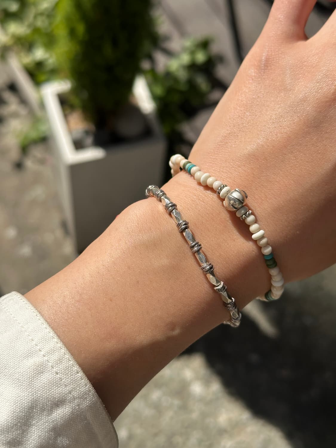 Faceted Beads Karen Silver Bracelet 상품이미지4