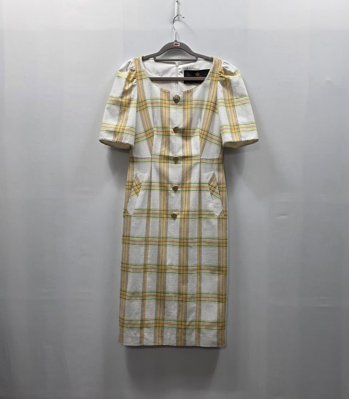 1321 잇미샤(it michaa)스퀘어넥 체크 원피스 55 상품이미지1