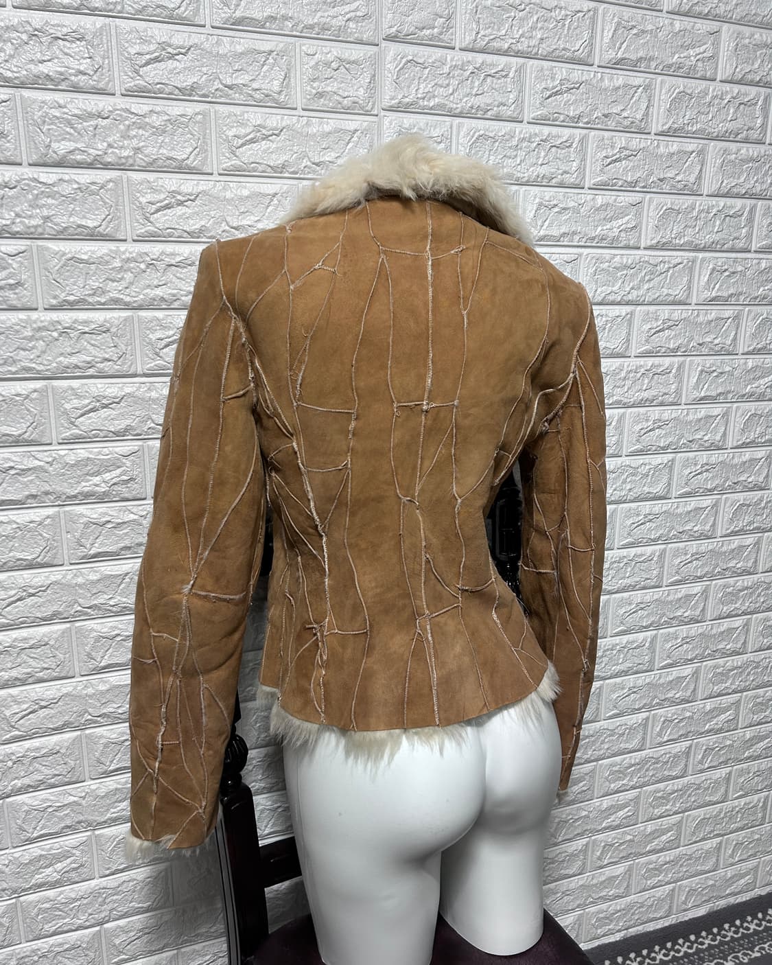 00’s 패치워크 시어링 퍼 자켓 상품이미지3