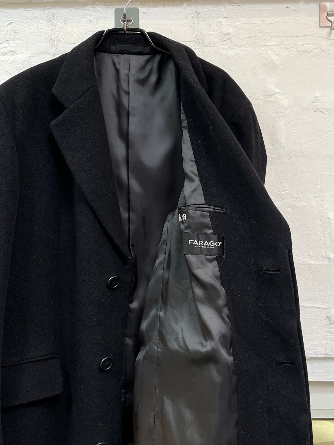 Farago 캐시미어 울 혼방 코트 블랙 L 상품이미지3