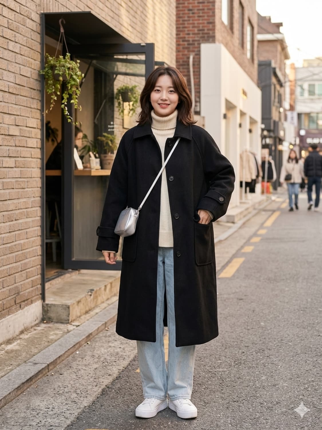 ETHOS 에토스 블랙 싱글 롱 코트 상품이미지1