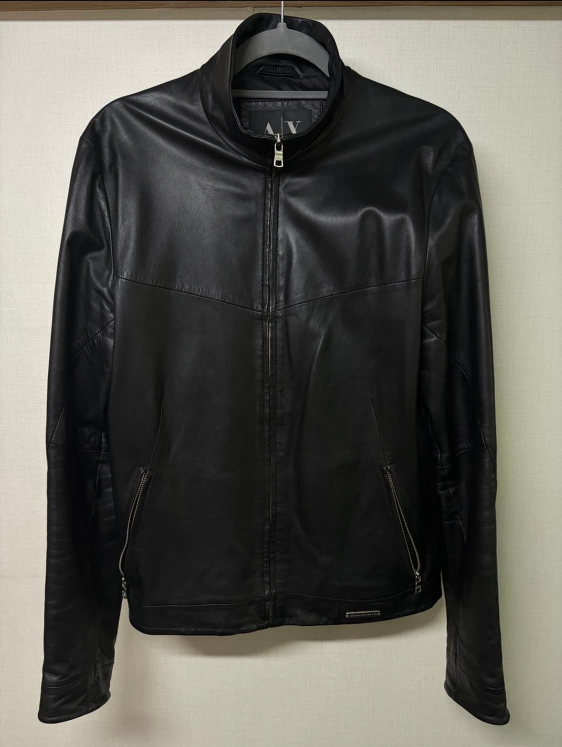 아르마니 하이넥 레더자켓 상품이미지1