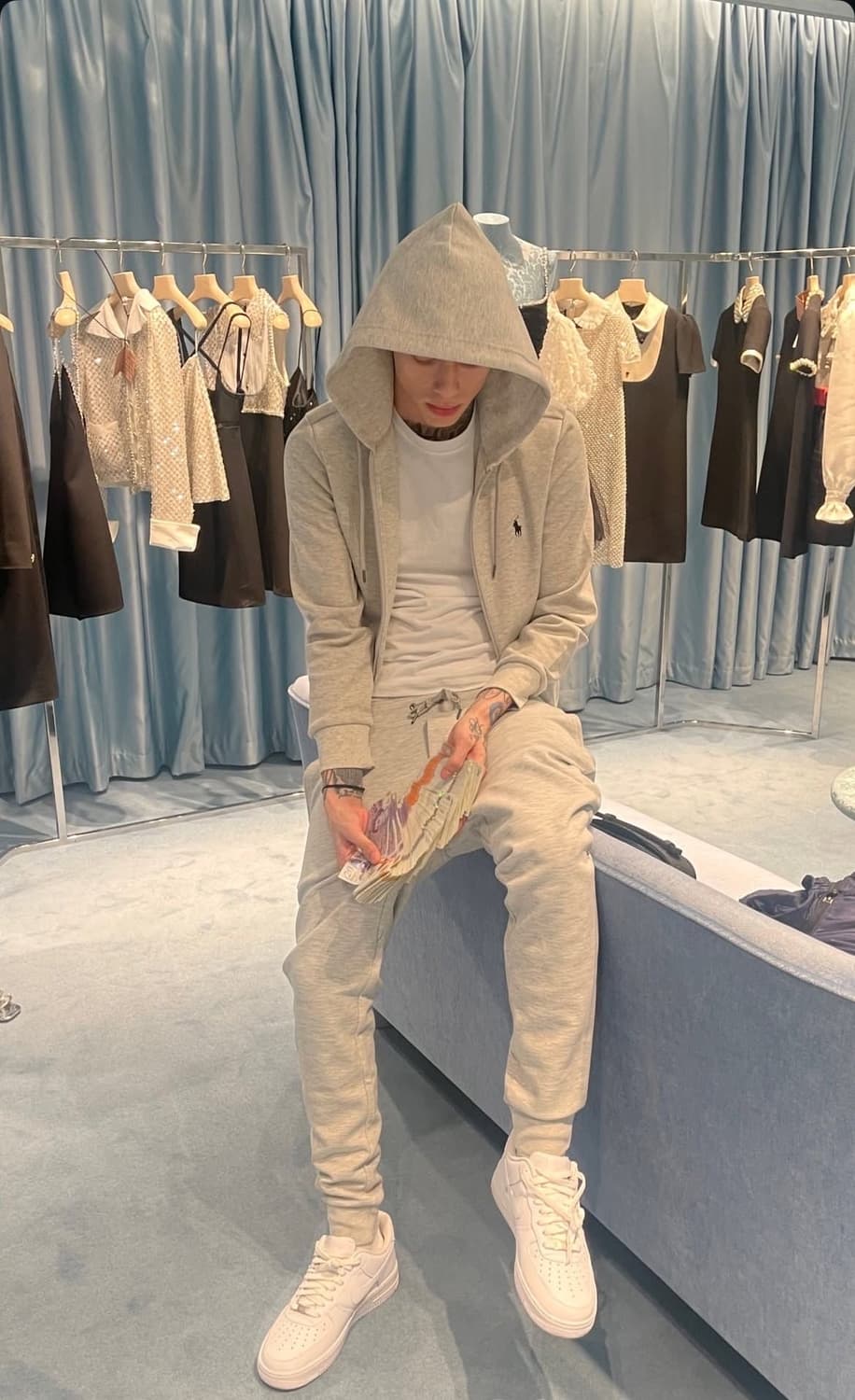 US S 폴로 랄프로렌 더블 니트 집업- 팬츠 셋업 상품이미지2