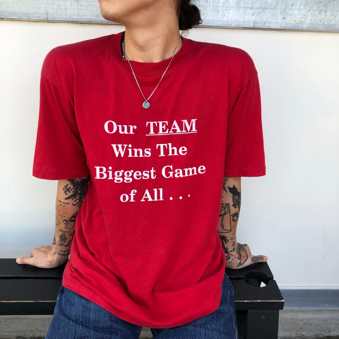 90’s Made in USA vintage T-shirts RED 상품이미지2