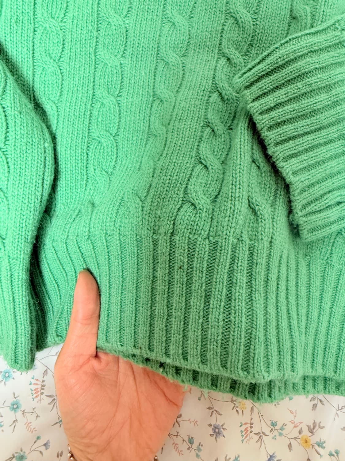 틸아이다이 케이블 니트 그린 상품이미지4