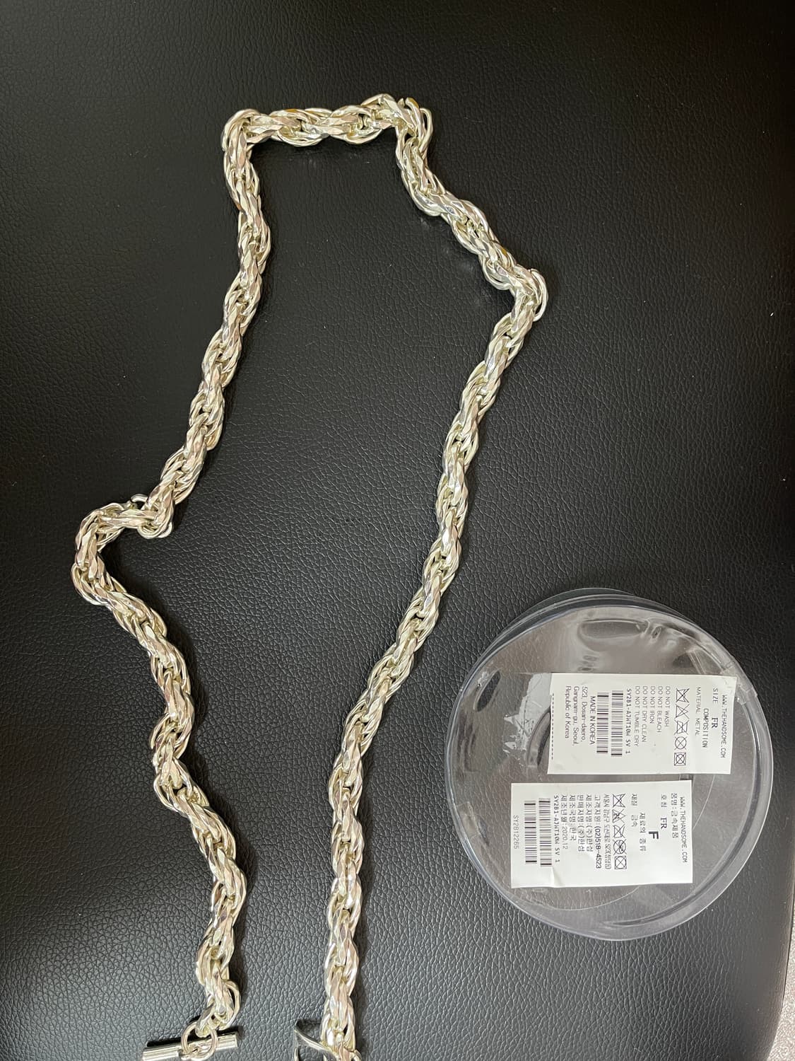 [새상품한정판] SYSTEM 시스템 은색 체인 목걸이 상품이미지1