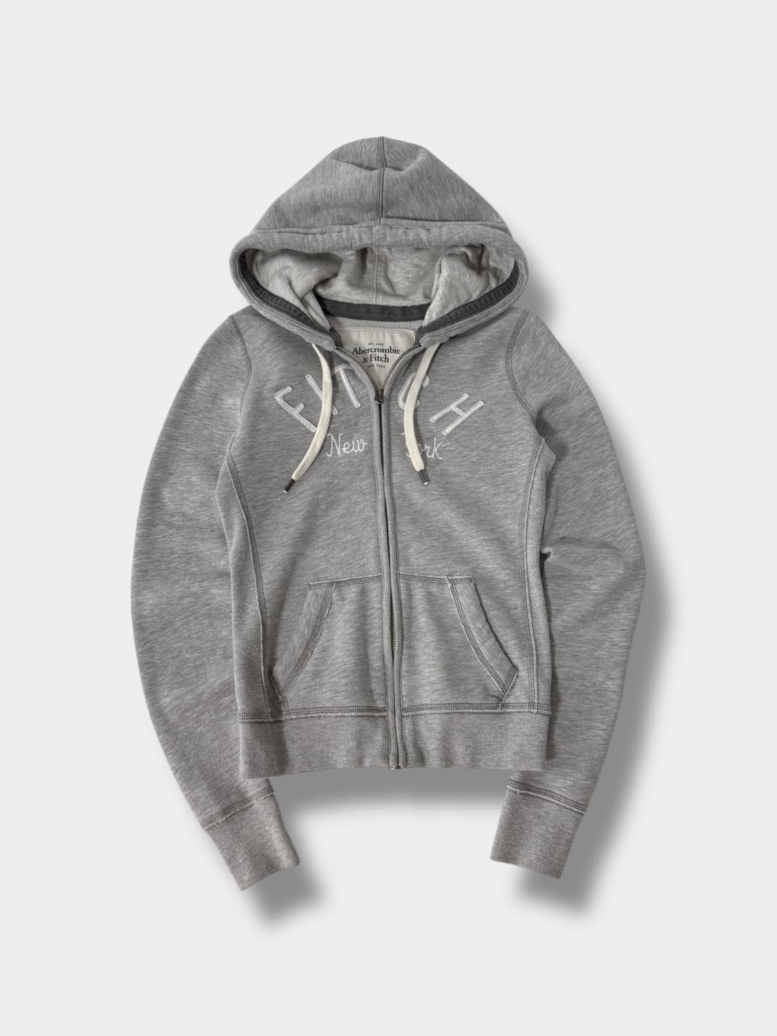 아베크롬비 00‘s 그레이 패치로고 스웻 후드집업 상품이미지1