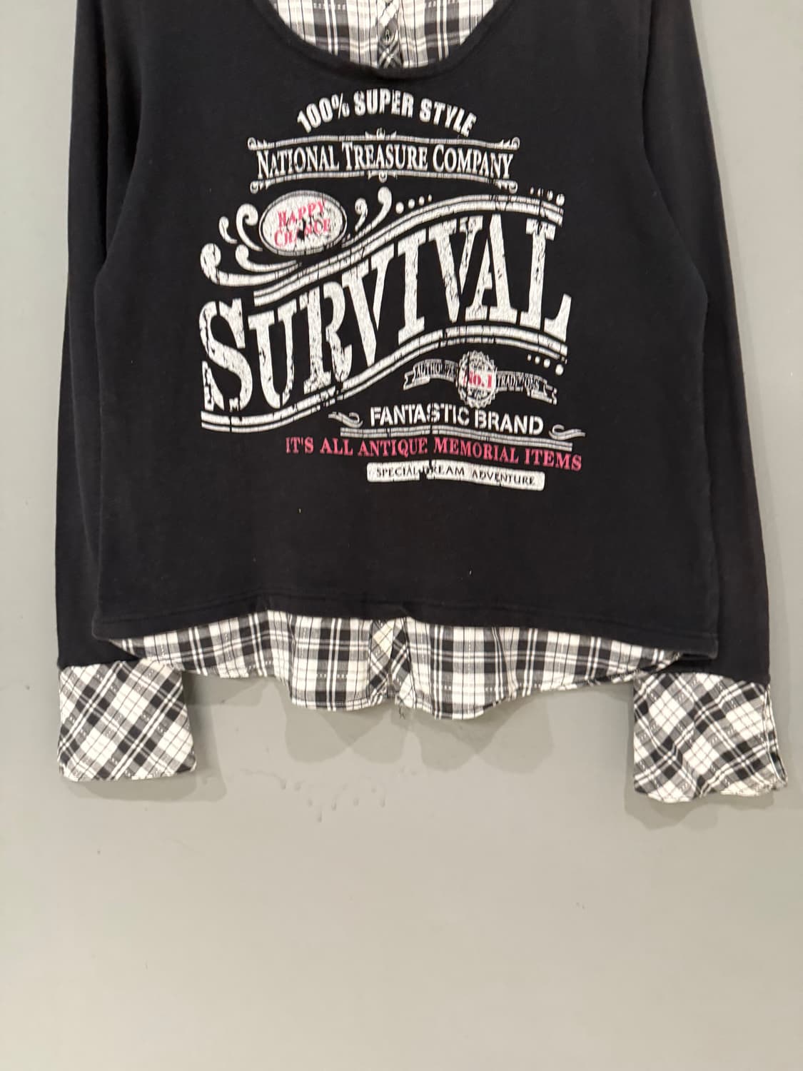 shirt layered detail lettering top 상품이미지6