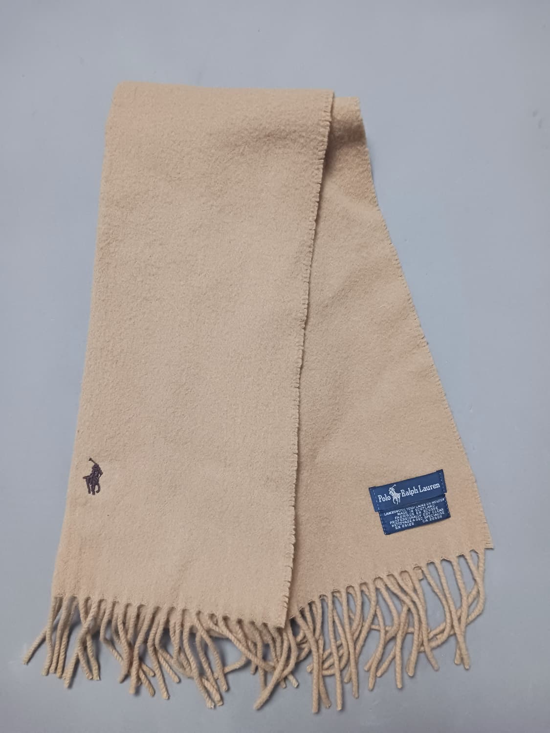 폴로 랄프로렌 베이지색 머플러 목도리 램스울 100% 상품이미지1