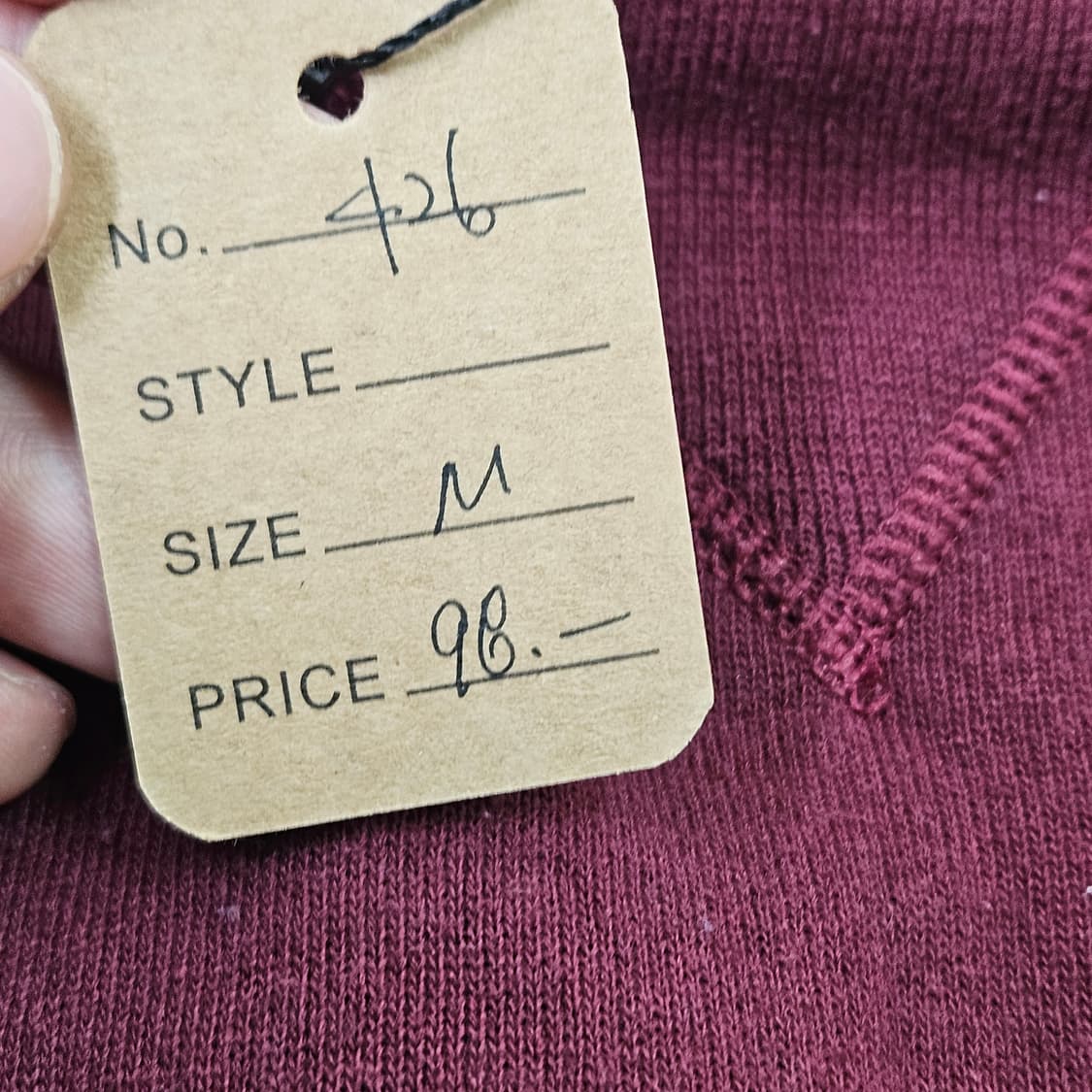 90s 러셀 무지 스웻셔츠 버건디 상품이미지7