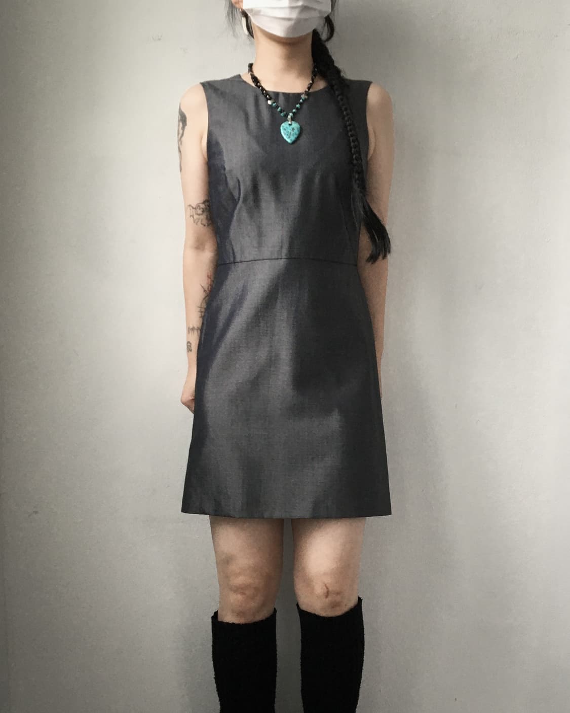 Agnes b glossy silver mood one piece 상품이미지5