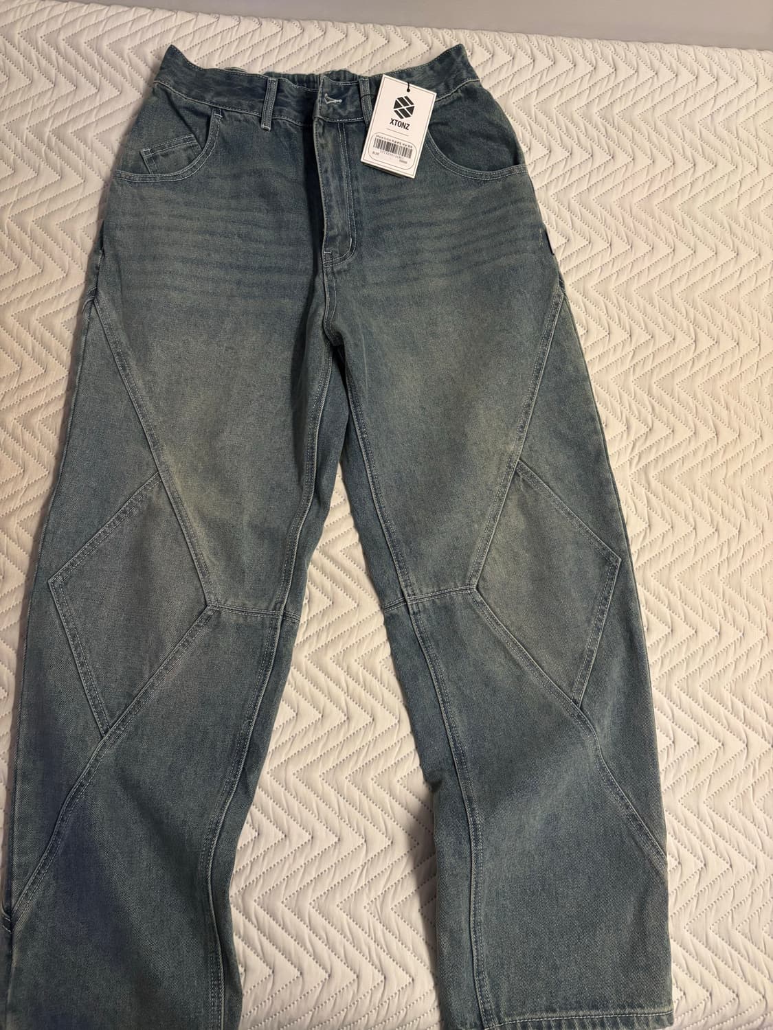 액스톤즈 다이아 하프밴딩 데님 팬츠(L) 상품이미지1