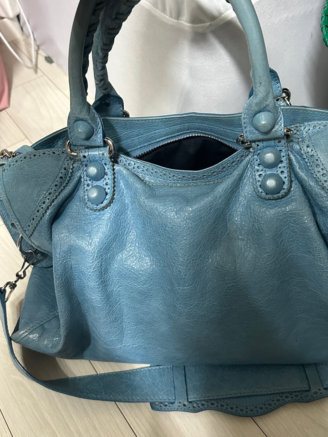 발렌시아가 자이언트 모터백 블루 미듐 상품이미지7