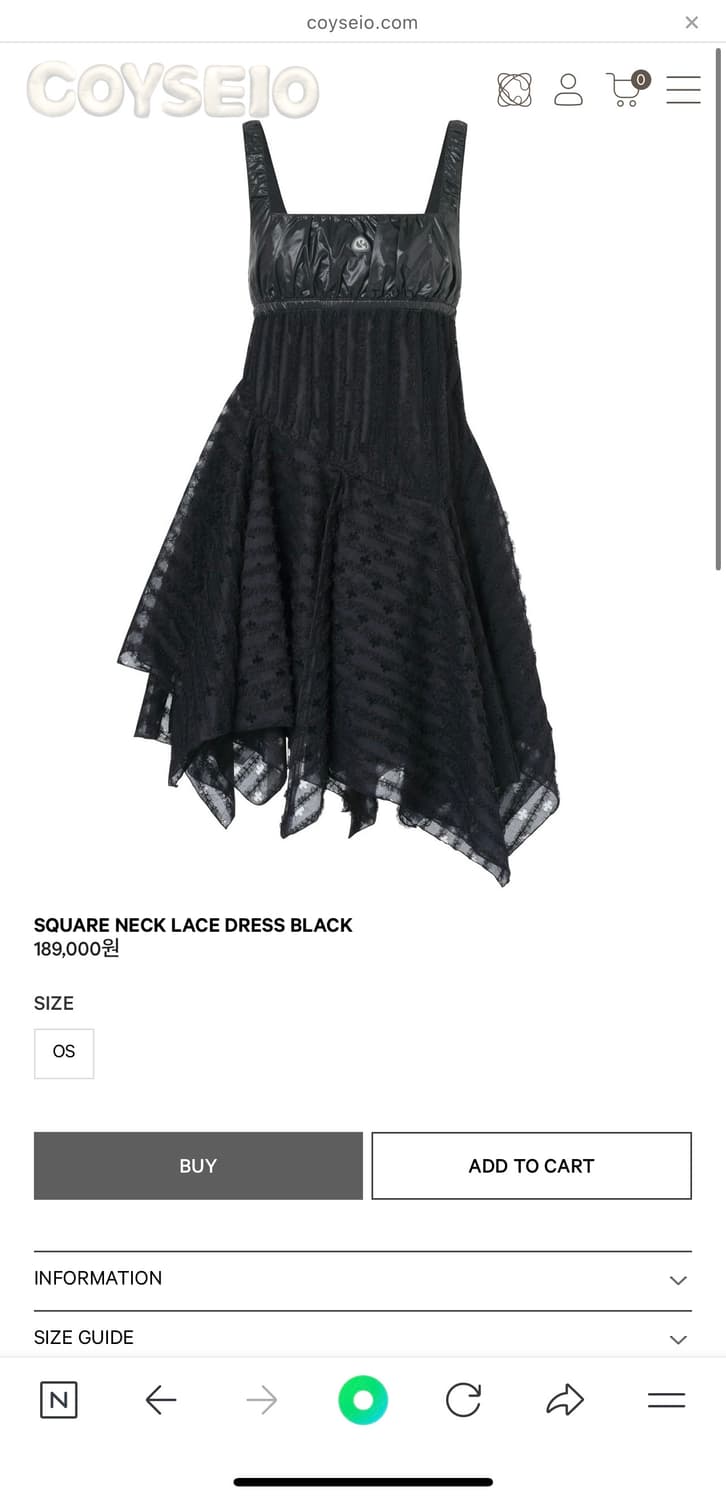 코이세이오 스퀘어넥 레이스 드레스 coyseio SQUARE NECK L 상품이미지1