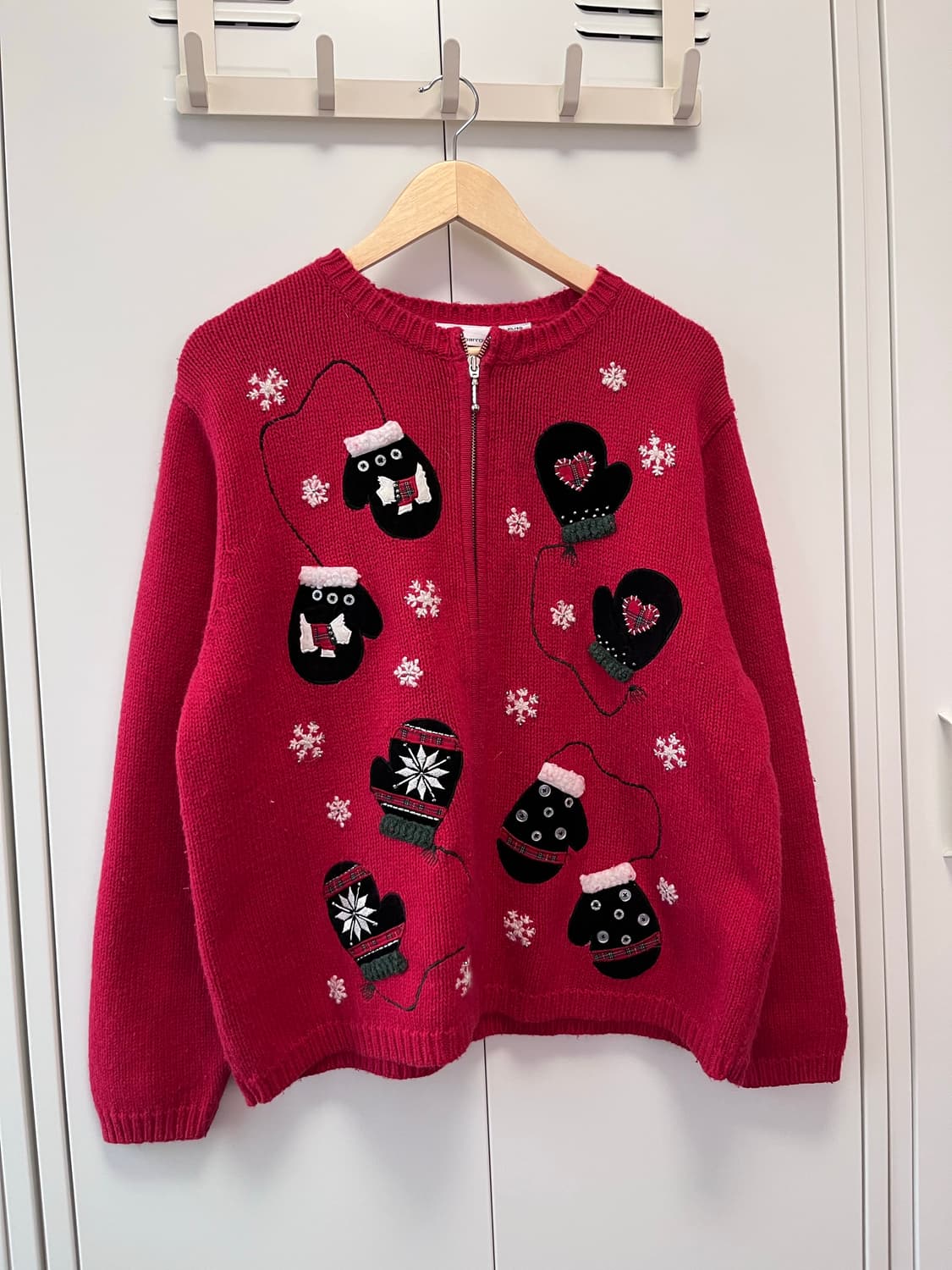 Croft&barrow 크리스마스 장갑 앙고라 니트 가디건 상품이미지2