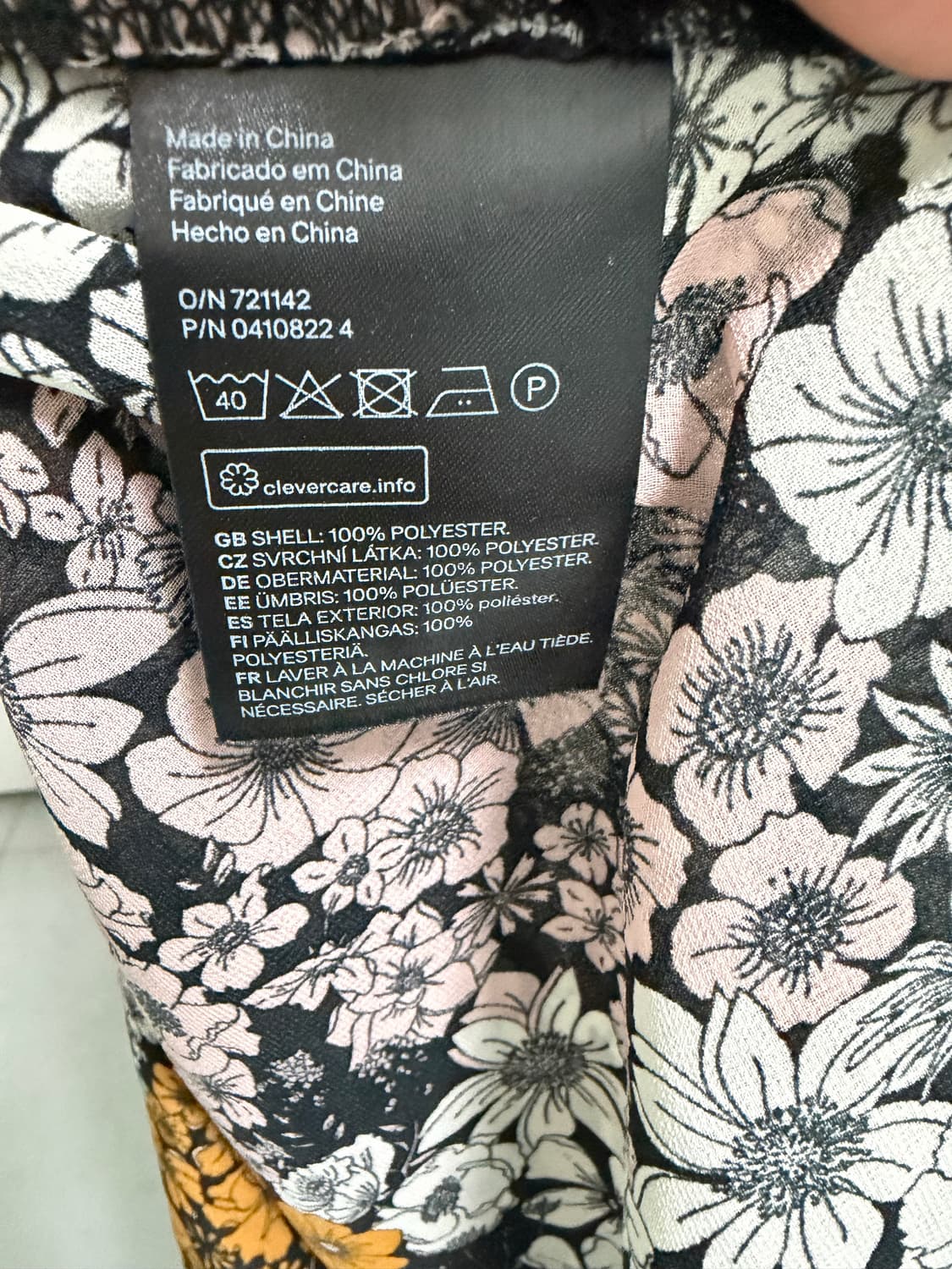 H&M 차이나카라 플라워패턴 블라우스 상품이미지9