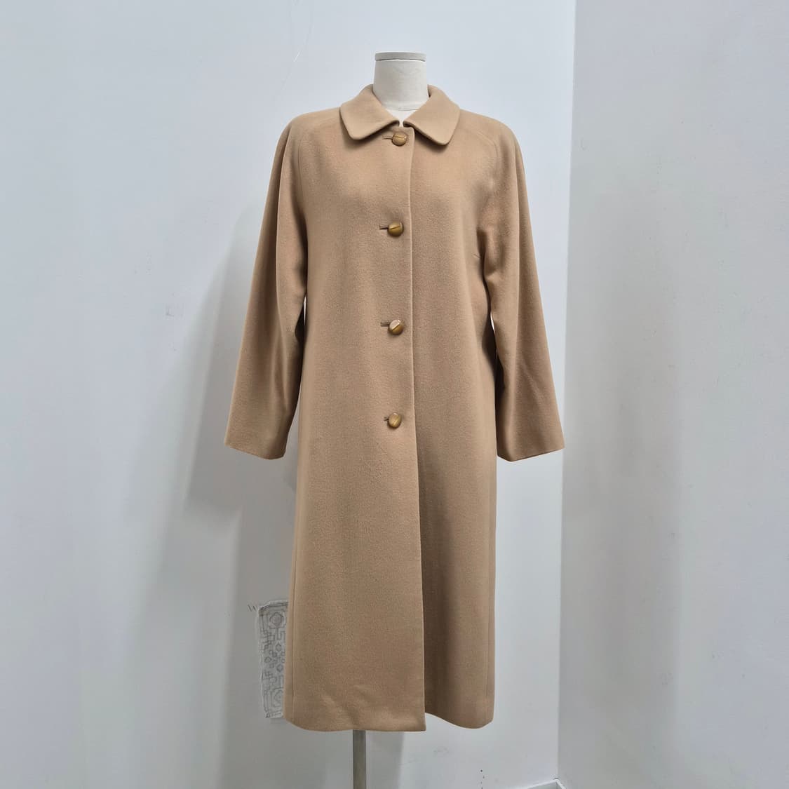 울100 베이지 라운드카라 클래식 롱코트  상품이미지1