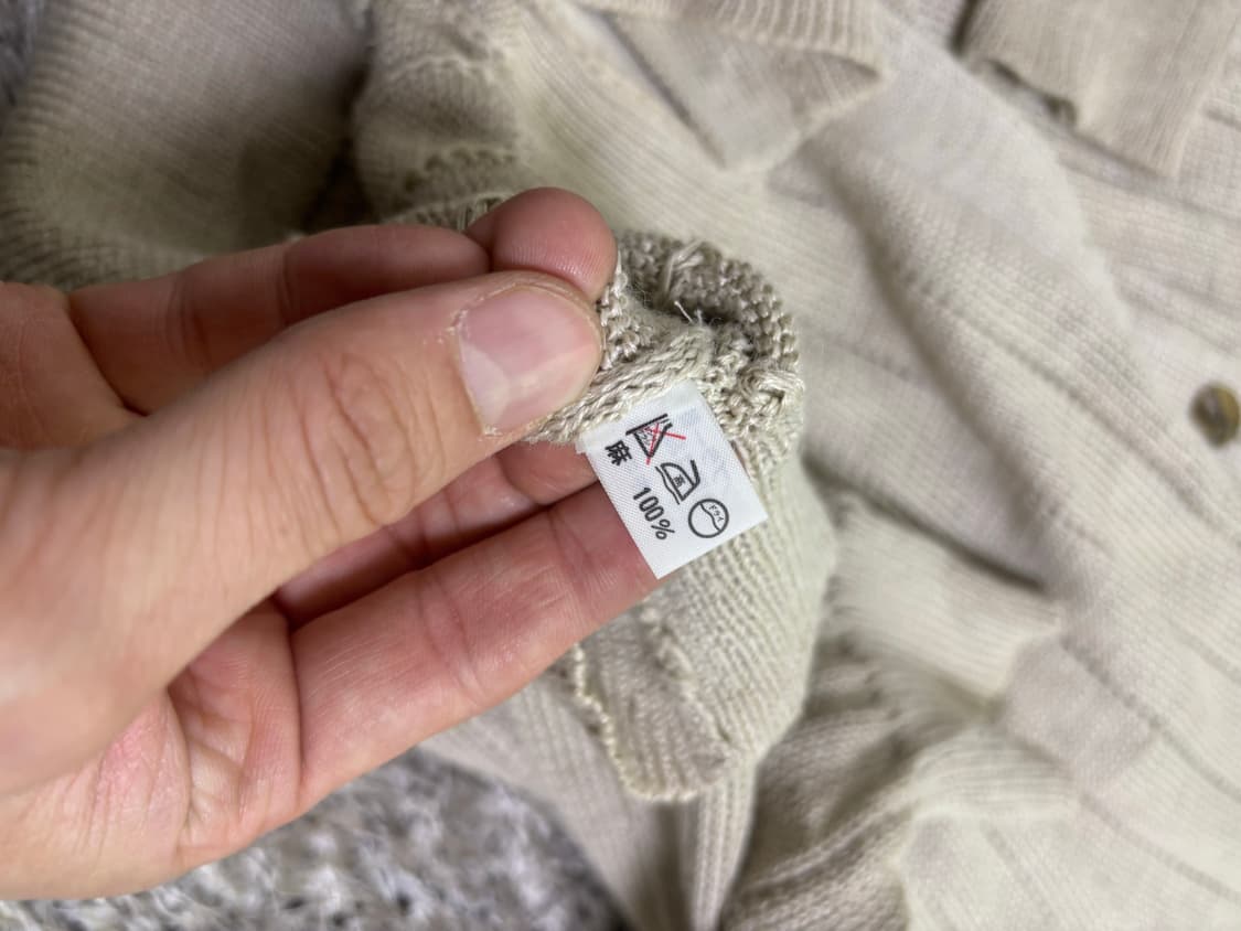 일본판 MITSUMINE 린넨100프로 가디건 사이즈 105 상품이미지5