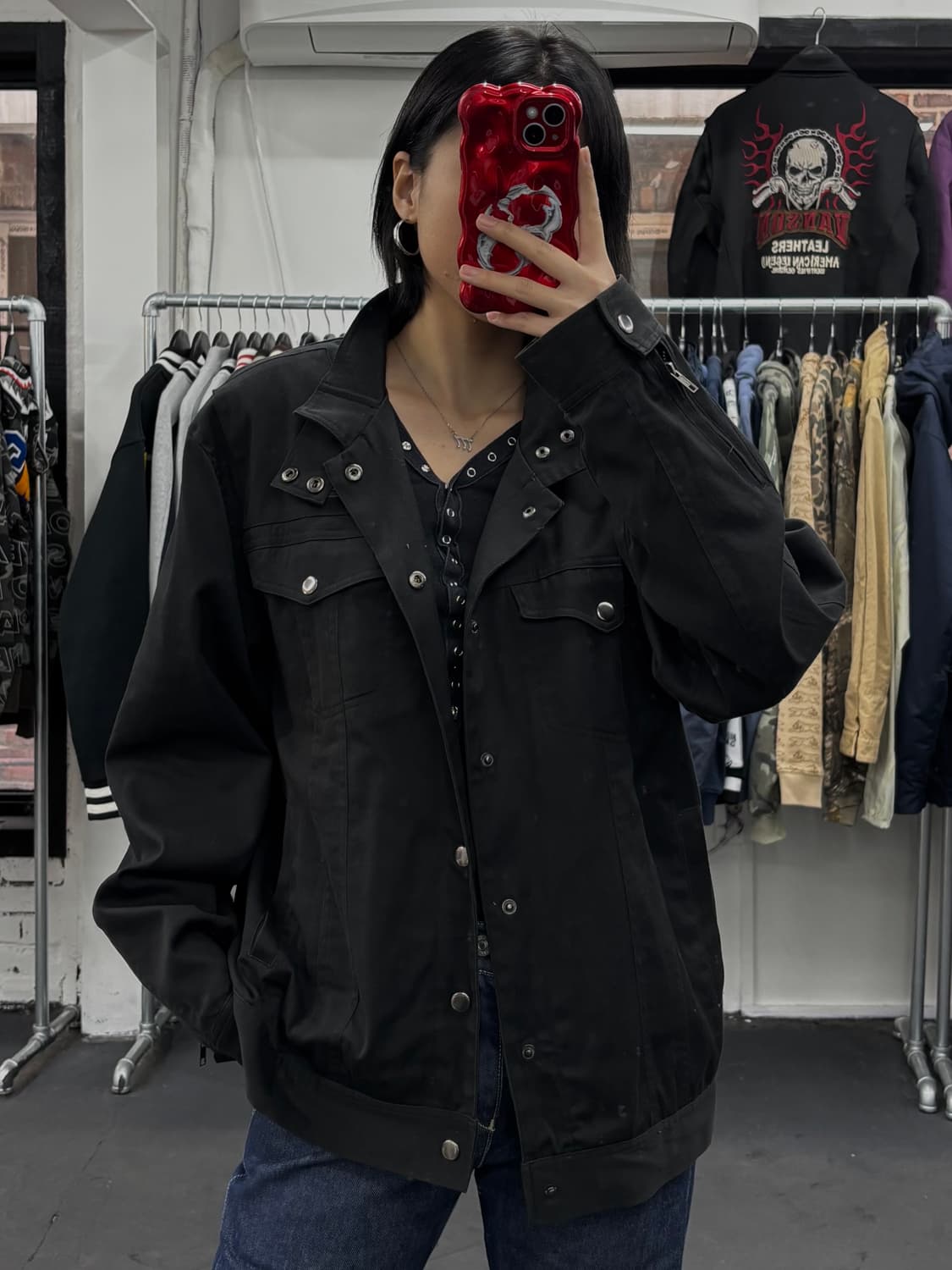 카라쿠리 타마시 오리엔탈 하이넥 코튼 자켓 상품이미지2