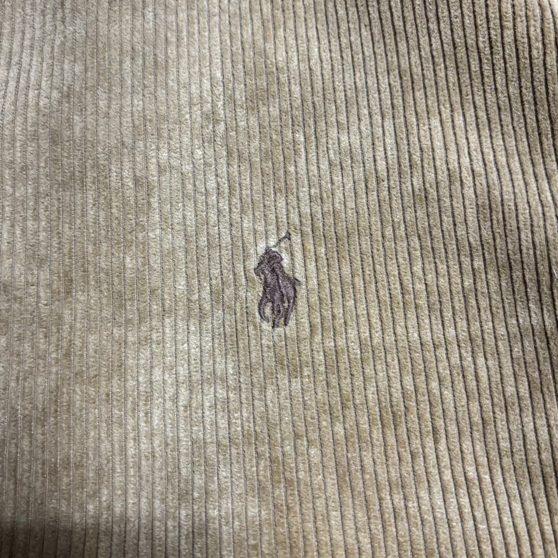 90s 두산 폴로 베이지 코듀로이 골덴 블루종 자켓 L 상품이미지2