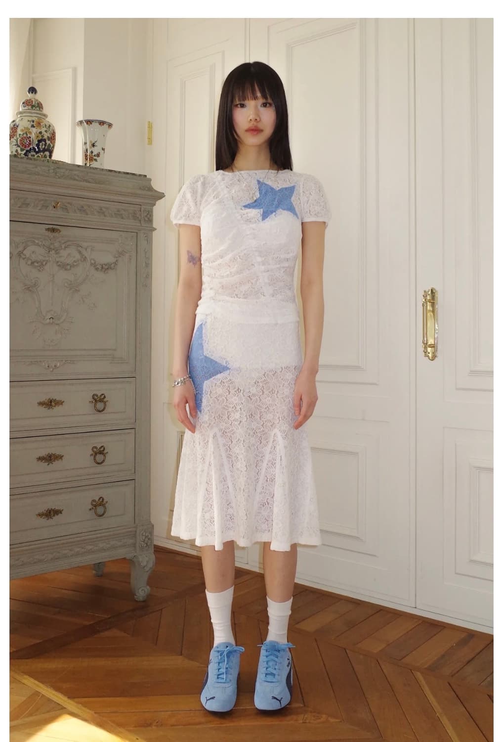 알크미 Bubble Sleeve Star Top White 상품이미지3
