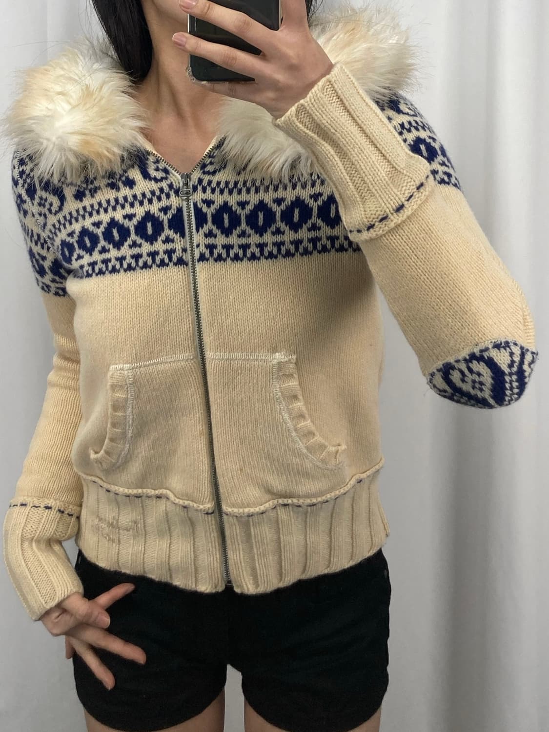 폴로 진스 노르딕 퍼 니트 후드집업 상품이미지1