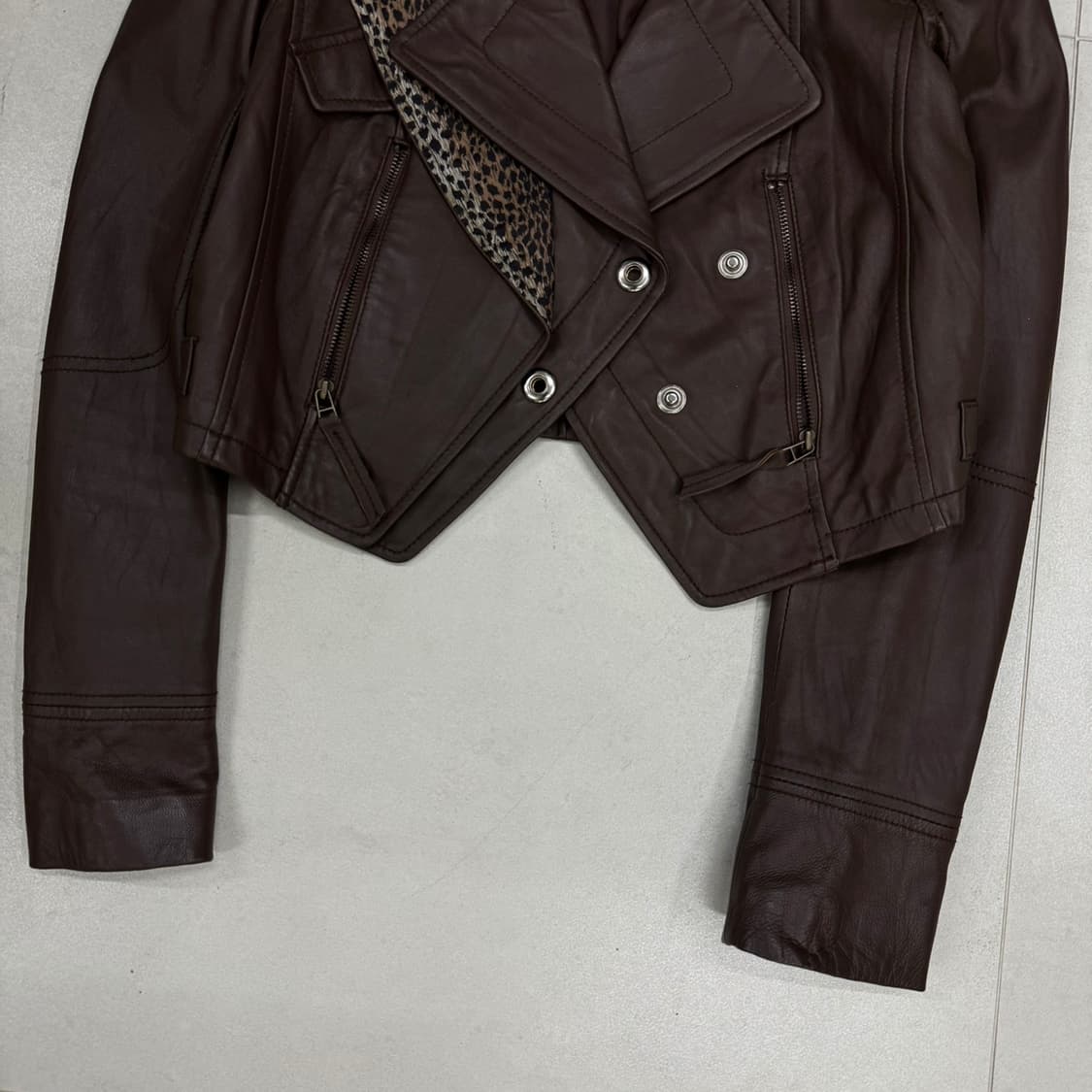 Sheep skin reopard lether jacket 상품이미지2