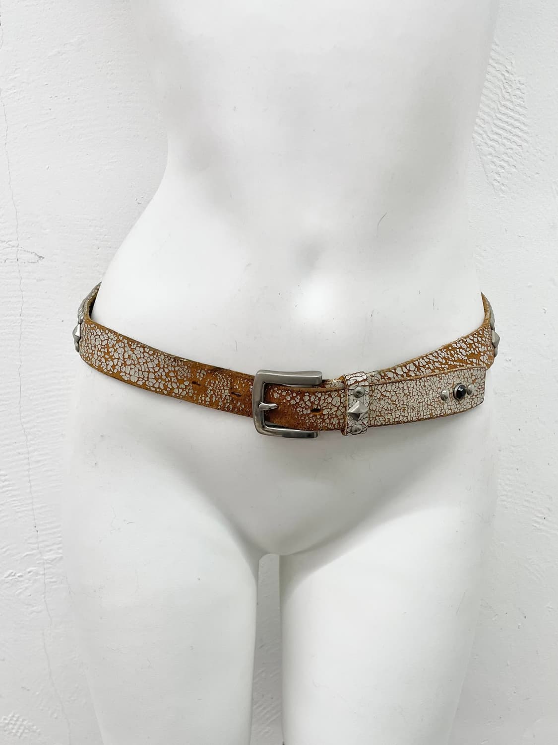 리얼레더 웨스턴 스터드 버클 벨트 상품이미지2