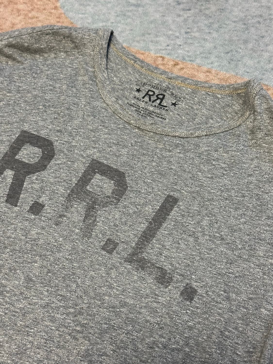 [M] RRL(더블알엘 ) RRL 로고 반팔 티셔츠 그레이 상품이미지2