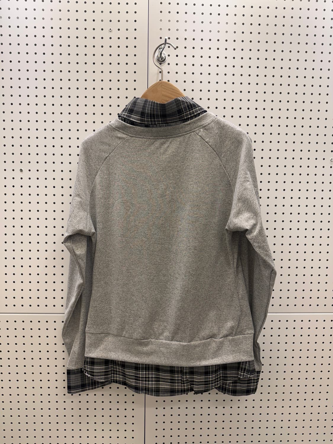 레이어드 체크 셔츠 맨투맨 U832 상품이미지3