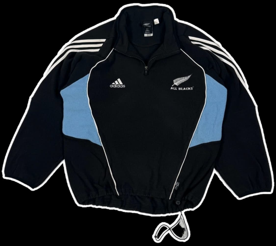 아디다스 올블랙 뉴질랜드 국대 플리스 집업 웜업 상품이미지1