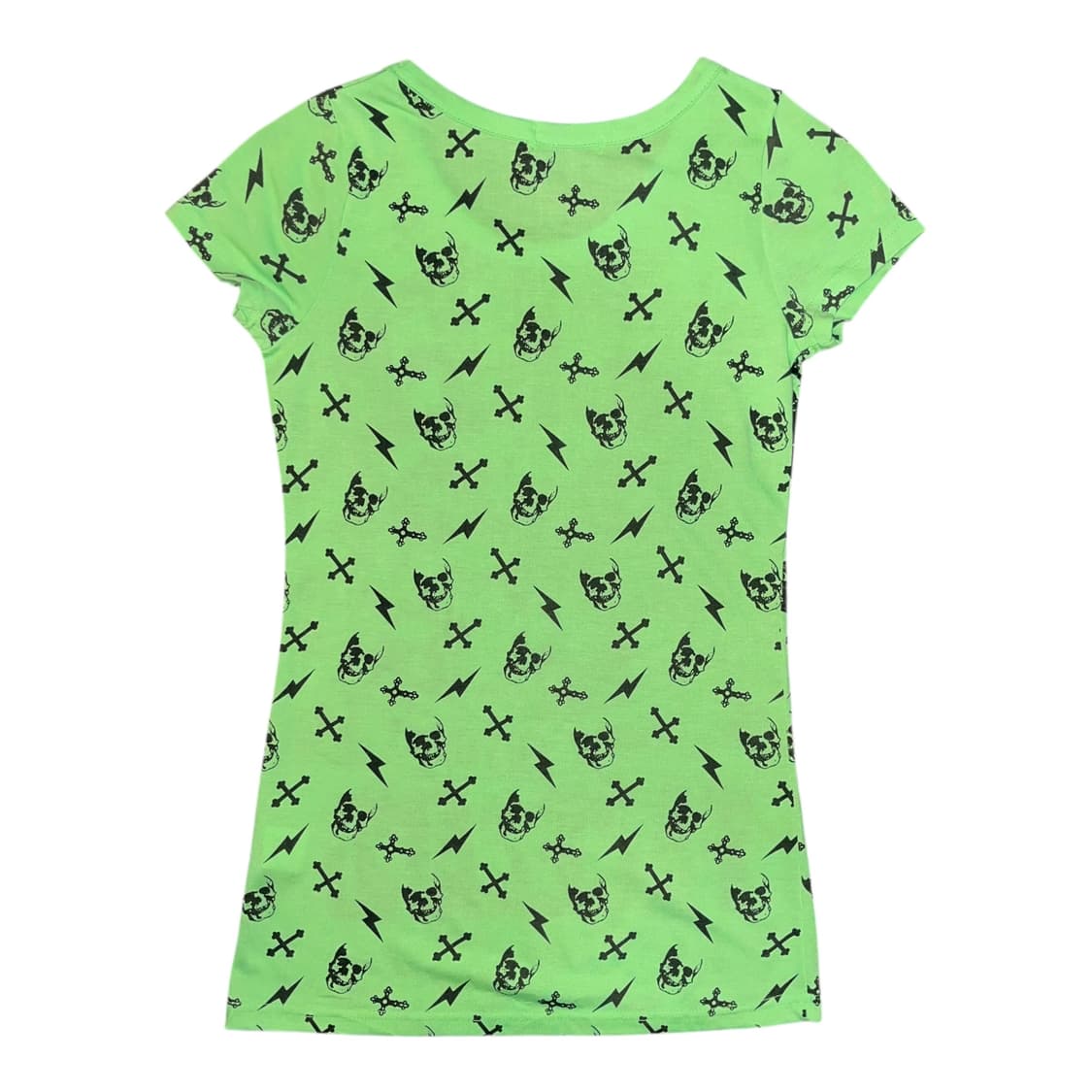 M.K.R 엠케이알 해골번개십자프린팅 반팔티 펑크y2k갸루 상품이미지3
