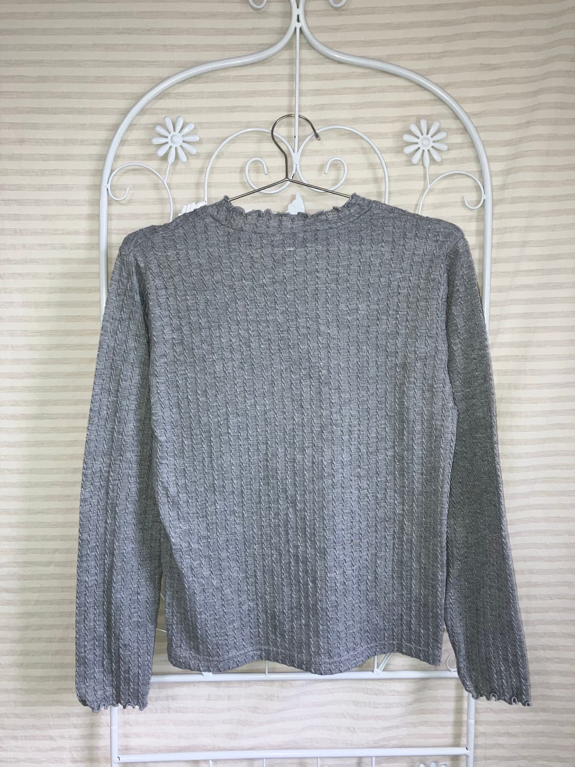 jpn vintage 차콜 비즈 레이스 꽈배기 니트 y2k 스트릿 갸루  상품이미지5