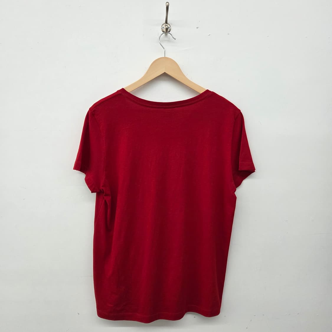 할리 데이비슨 레드 V넥 티셔츠 여XL 상품이미지4