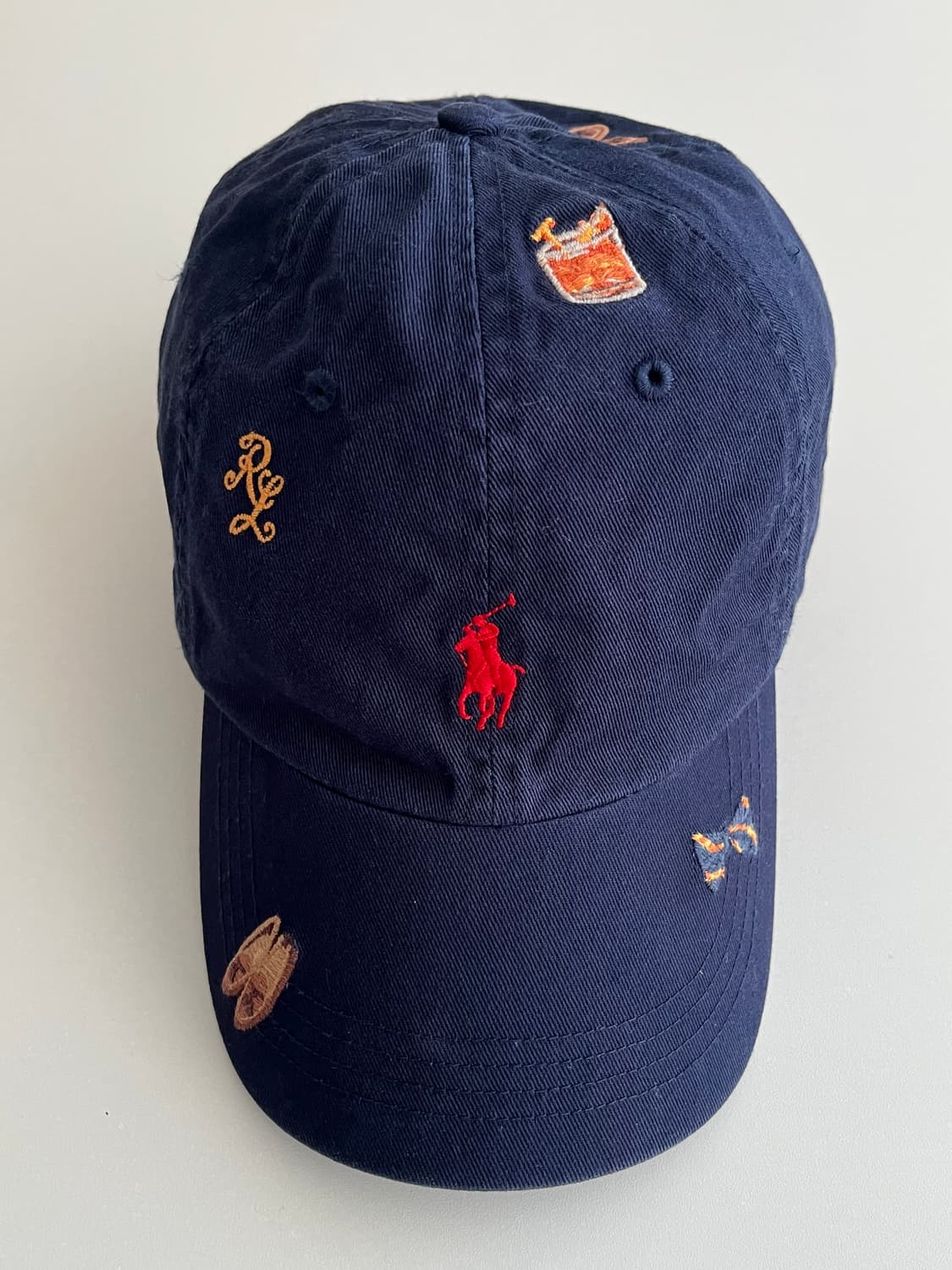 F) 폴로 랄프로렌 자수 캡 모자 네이비 상품이미지1