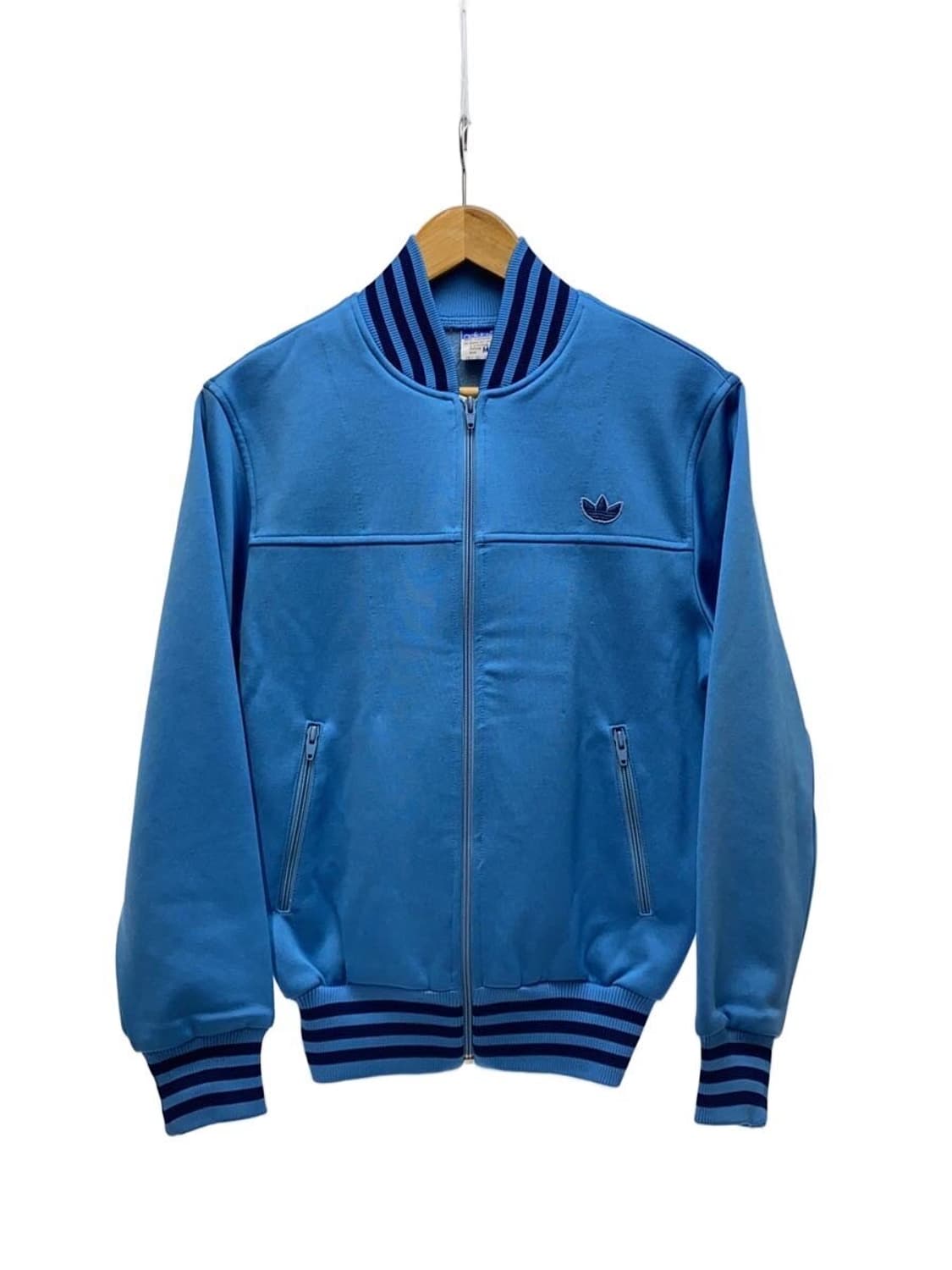 일본 빈티지 아디다스 80s 서독제 스카이블루 하늘색 네이비 트랙탑 져지 상품이미지1