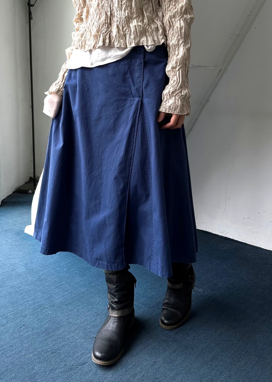 Natural cotton design pleats skirt 상품이미지8