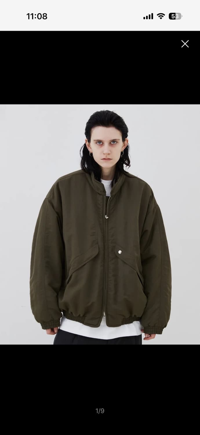 WIRE COLLAR OVERSIZED JUMPER Khaki 상품이미지1