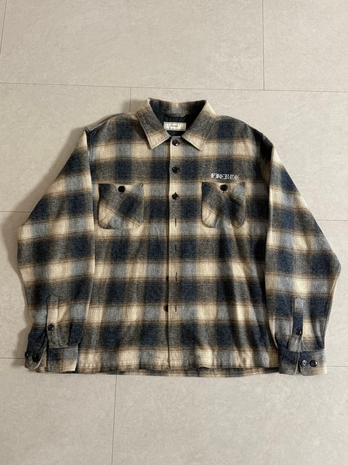 (XL) 피어스 플란넬 셔츠 자켓 상품이미지1