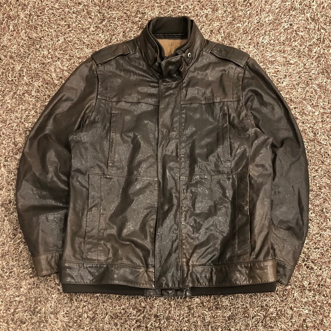 빈티지 양가죽 바이커 레더 가죽 블루종 자켓 상품이미지1